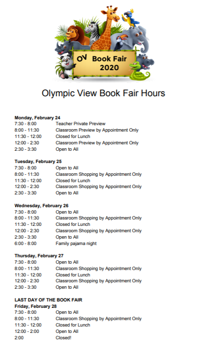 Book Fair hours